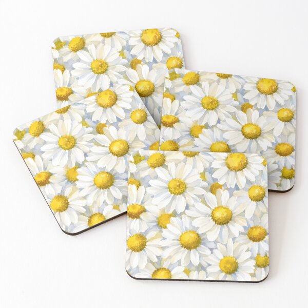 Item preview, White Chamomile Botanical Floral Pattern Watercolor Art HD Store designed and sold by bard-art.