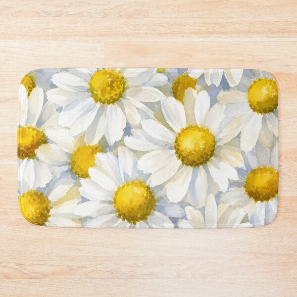 Item preview, White Chamomile Botanical Floral Pattern Watercolor Art HD Store designed and sold by bard-art.