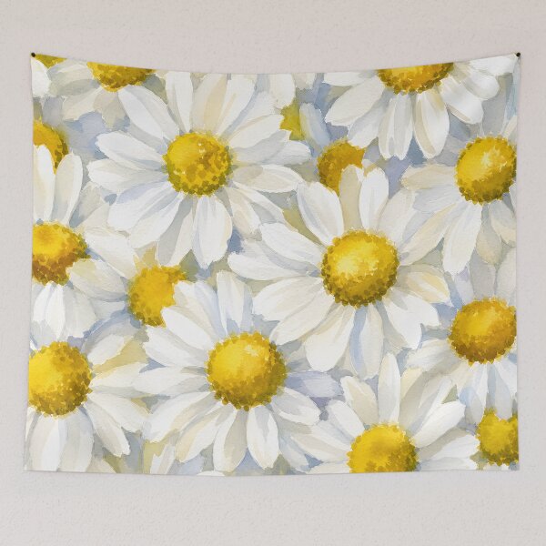 Item preview, White Chamomile Botanical Floral Pattern Watercolor Art HD Store designed and sold by bard-art.