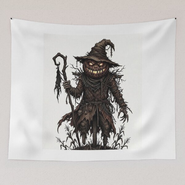 Item preview, Spooky Creepy Scarecrow Halloween Pumpkin designed and sold by PureCanvas Co.