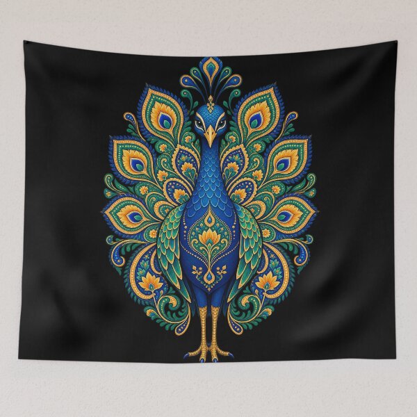Item preview, Indian peacock with paisley patterns designed and sold by lAnJefurtifeu.