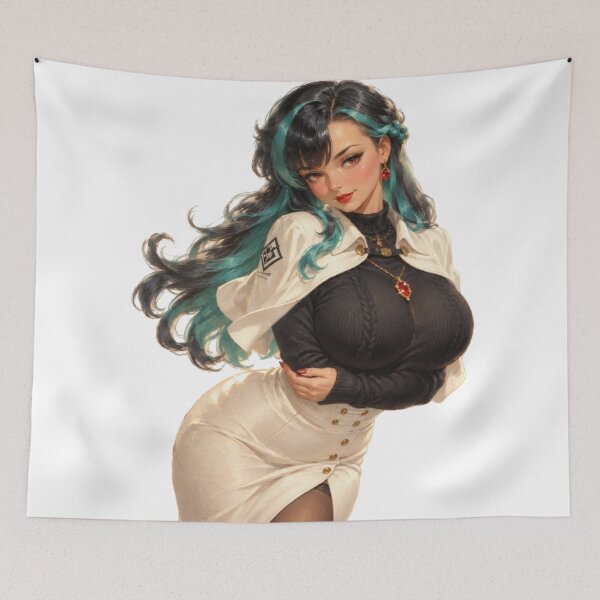 Item preview, Urban Mage Modern Sorceress Turquoise Hair Vintage 1940s Retro Fantasy Pin Up Art designed and sold by Cosplayvintage.