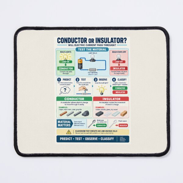 Item preview, Conductor or Insulator? – Electricity Science Classroom Poster designed and sold by astersgraphics.