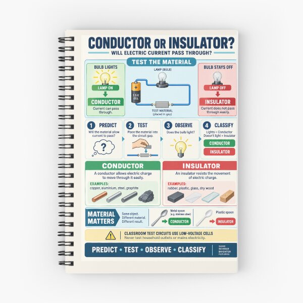 Item preview, Conductor or Insulator? – Electricity Science Classroom Poster designed and sold by astersgraphics.