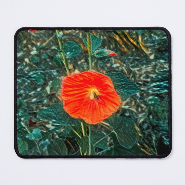 Item preview, Impressionist Burnt Orange Hollyhock Moody Garden designed and sold by BalkanBloomArt.