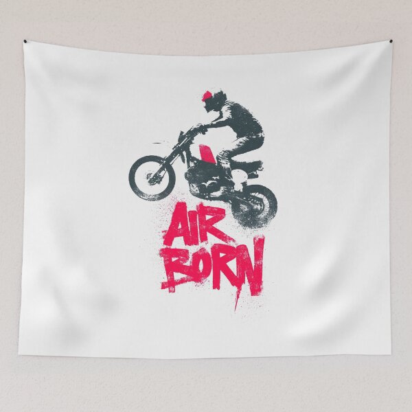 Item preview, Flying Cafe Racer Stunt Rider Silhouette Poster designed and sold by EdvvinStudios.