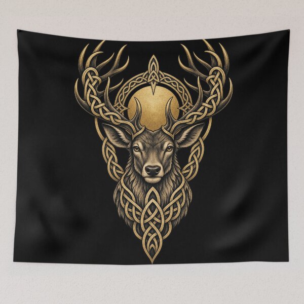 Item preview, Celtic stag with intertwined antlers designed and sold by lAnJefurtifeu.