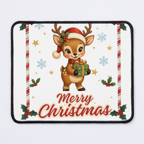 Item preview, Cute Christmas Reindeer Holding a Present - 'Merry Christmas' Design designed and sold by RRzShop.