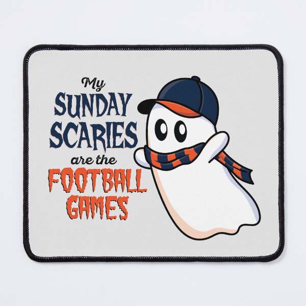 Item preview, Navy and Orange Football Halloween Ghost Sunday Scaries designed and sold by colormemaroon.