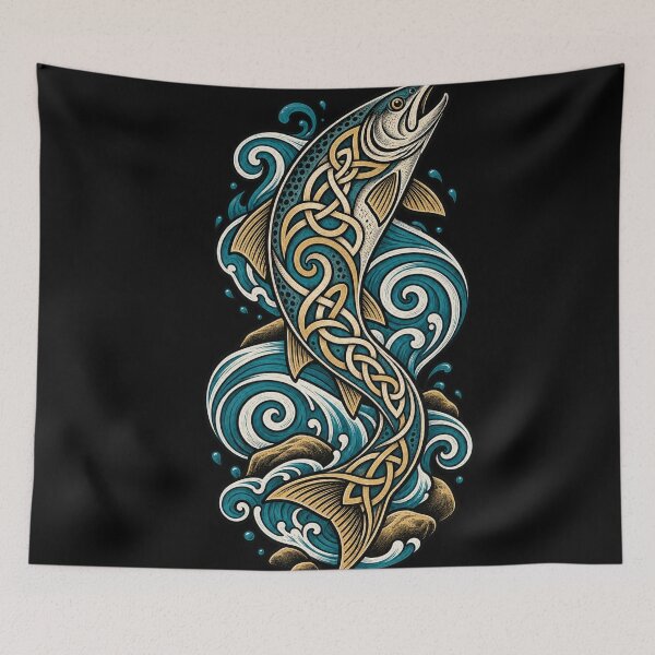 Item preview, Celtic salmon with marine spirals designed and sold by lAnJefurtifeu.