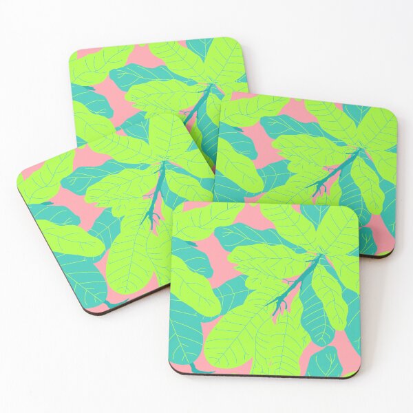 Item preview, Tropicana Banana Leaves in Neon Peach + Lime designed and sold by YesterdayColl.