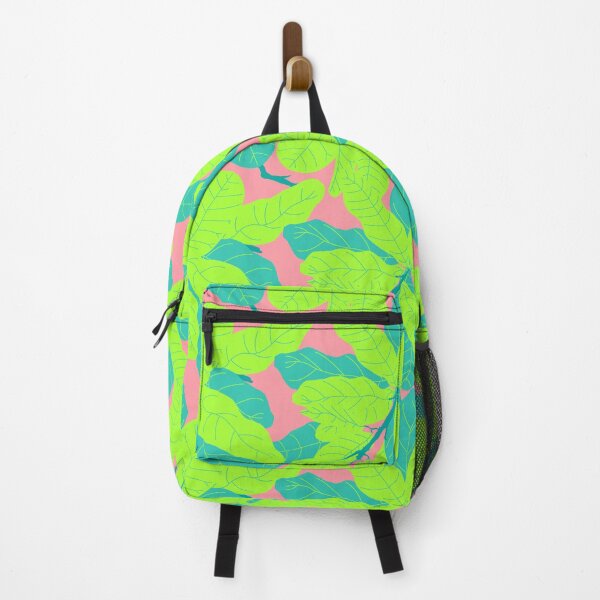 Item preview, Tropicana Banana Leaves in Neon Peach + Lime designed and sold by YesterdayColl.