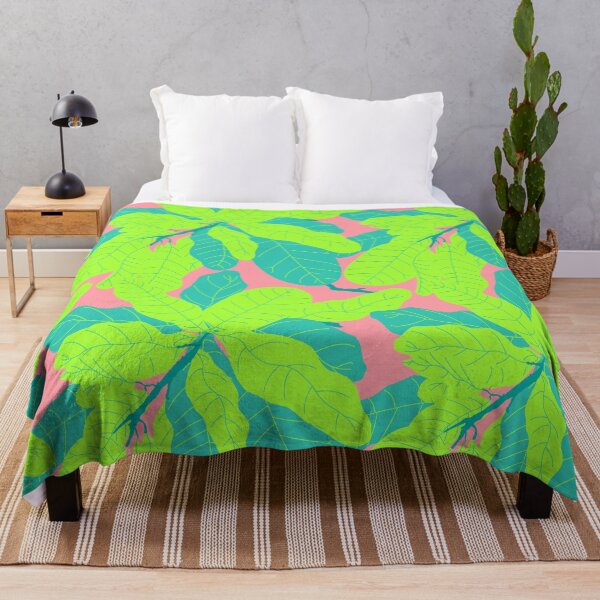 Item preview, Tropicana Banana Leaves in Neon Peach + Lime designed and sold by YesterdayColl.
