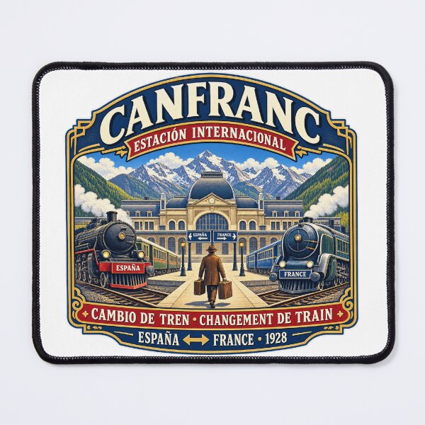 Item preview, Canfranc International Station – Vintage Spain–France Railway designed and sold by Past in Threads.