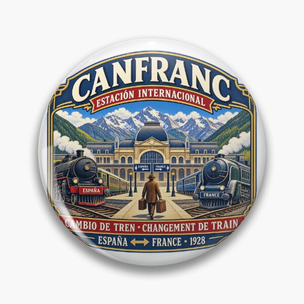 Item preview, Canfranc International Station – Vintage Spain–France Railway designed and sold by Past in Threads.
