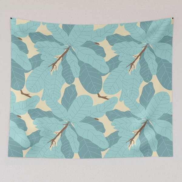 Item preview, Tropicana Banana Leaves in Cream + Mint designed and sold by YesterdayColl.