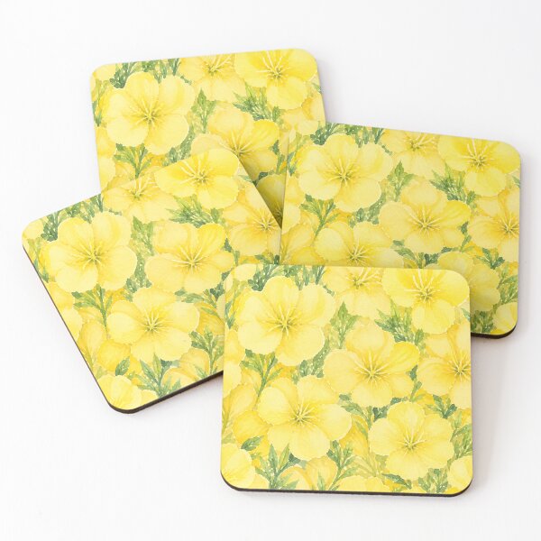 Item preview, Evening Primrose Yellow Botanical Floral Pattern Watercolor Art HD Store designed and sold by bard-art.