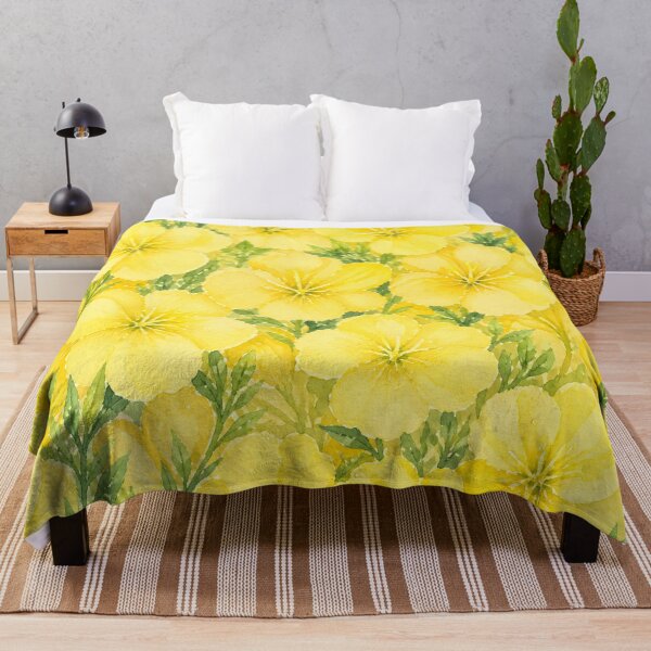 Item preview, Evening Primrose Yellow Botanical Floral Pattern Watercolor Art HD Store designed and sold by bard-art.