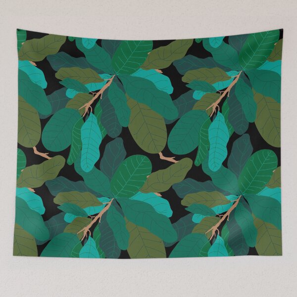 Item preview, Tropicana Banana Leaves in Classic Black designed and sold by YesterdayColl.