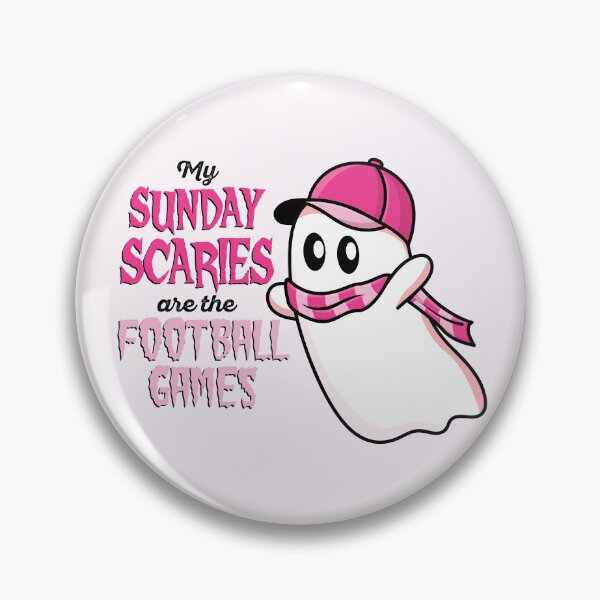 Item preview, Pink Halloween Ghost Sunday Scaries Football designed and sold by colormemaroon.