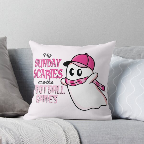 Item preview, Pink Halloween Ghost Sunday Scaries Football designed and sold by colormemaroon.