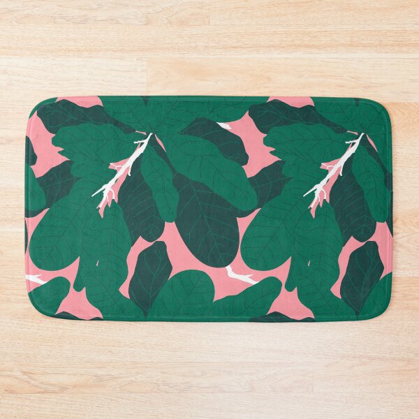 Item preview, Tropicana Banana Leaves in Palm Springs Pink + Emerald Green designed and sold by YesterdayColl.