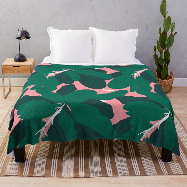 Item preview, Tropicana Banana Leaves in Palm Springs Pink + Emerald Green designed and sold by YesterdayColl.
