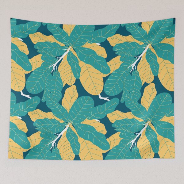 Item preview, Tropicana Banana Leaves in Jungle Green + Banana Yellow designed and sold by YesterdayColl.