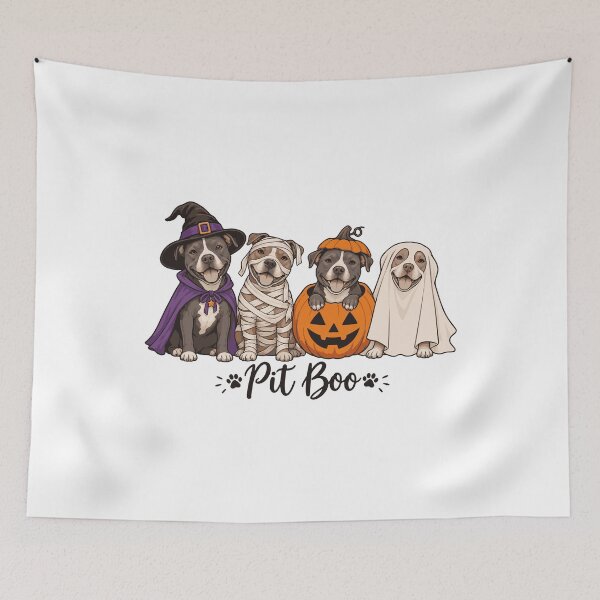 Item preview, Pit Boo Funny Ghost Pumpkin Pitbull Halloween Dog Costume designed and sold by Whirx.