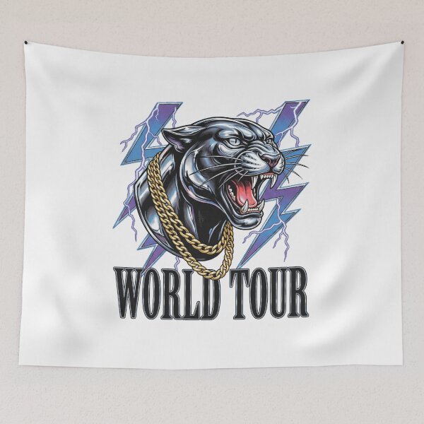 Item preview, Black Panther Vintage 90s Bootleg World Tour Retro Rap Aesthetic designed and sold by MerchViz.