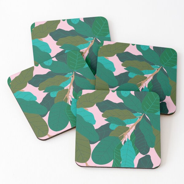 Item preview, Tropicana Banana Leaves in Classic Pink designed and sold by YesterdayColl.