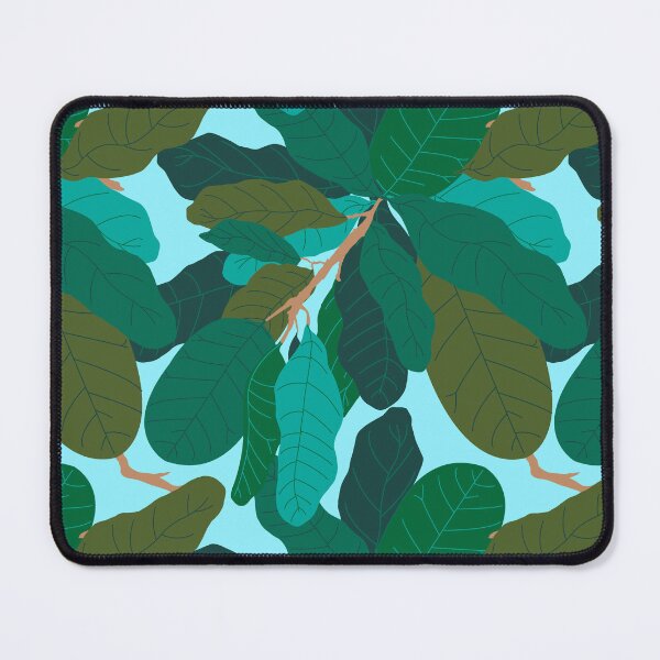 Item preview, Tropicana Banana Leaves in Classic Aqua Blue designed and sold by YesterdayColl.
