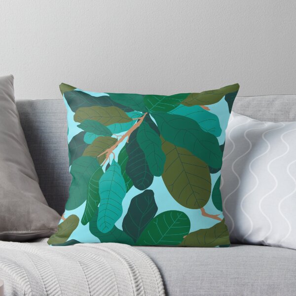 Item preview, Tropicana Banana Leaves in Classic Aqua Blue designed and sold by YesterdayColl.