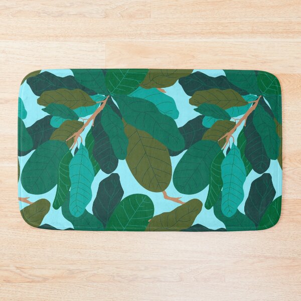 Item preview, Tropicana Banana Leaves in Classic Aqua Blue designed and sold by YesterdayColl.
