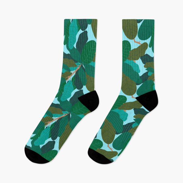 Item preview, Tropicana Banana Leaves in Classic Aqua Blue designed and sold by YesterdayColl.