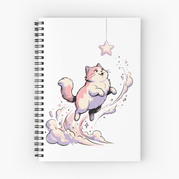 Item preview, Kawaii Celestial Cat Reaching For The Star Whimsical Art designed and sold by mood-draftsman.