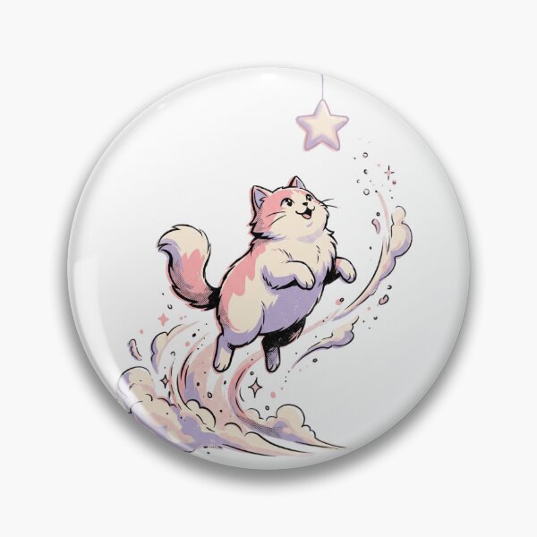 Item preview, Kawaii Celestial Cat Reaching For The Star Whimsical Art designed and sold by mood-draftsman.