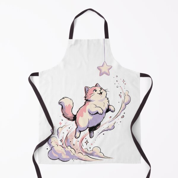 Item preview, Kawaii Celestial Cat Reaching For The Star Whimsical Art designed and sold by mood-draftsman.