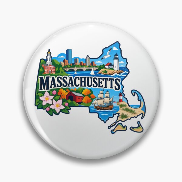 Item preview, Massachusetts State Map designed and sold by Myra365Art.