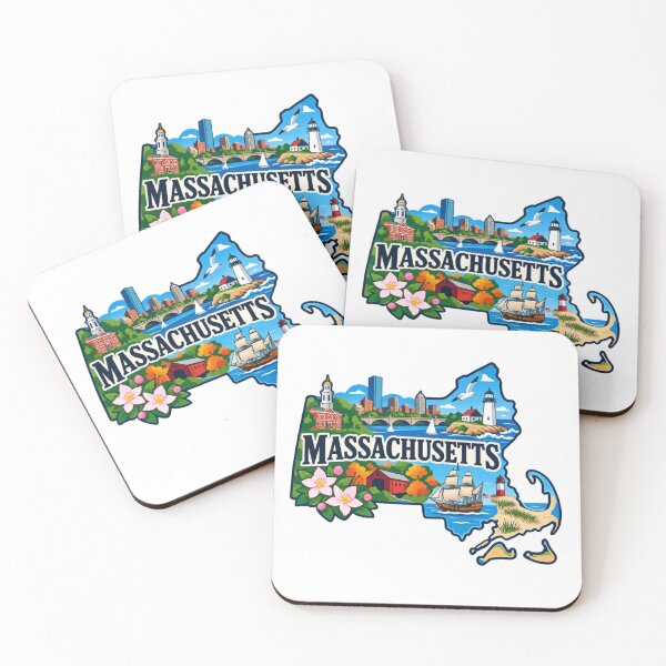 Item preview, Massachusetts State Map designed and sold by Myra365Art.
