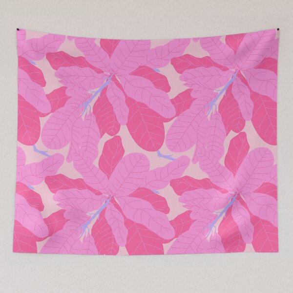 Item preview, Tropicana Banana Leaves in Preppy Pink + Purple designed and sold by YesterdayColl.