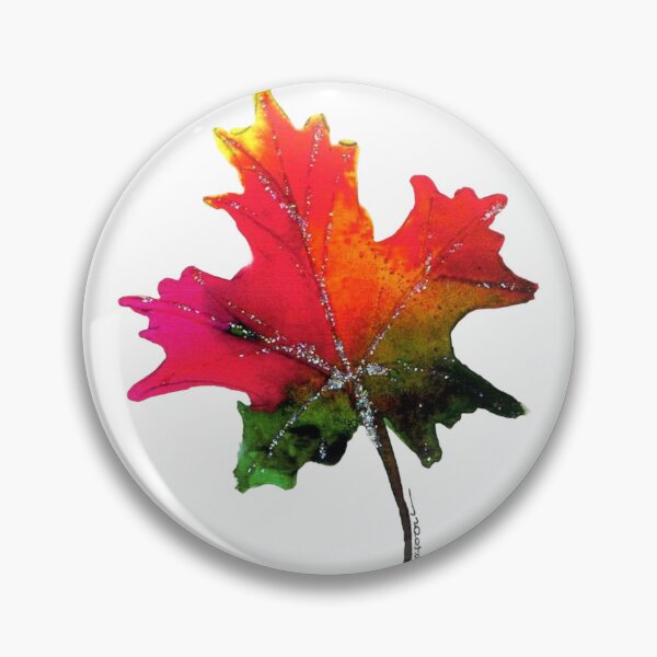 Item preview, Original watercolor of a colorful maple leaf with frost. designed and sold by aswoa.