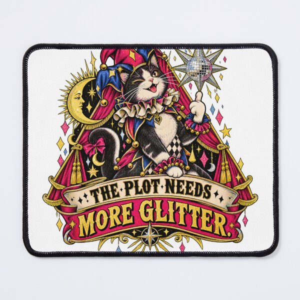 Item preview, The Plot Needs More Glitter Cat designed and sold by ODDLUME CLUB.
