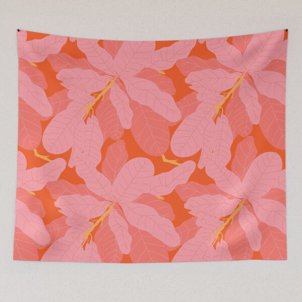 Item preview, Tropicana Banana Leaves in Coral Spice designed and sold by YesterdayColl.