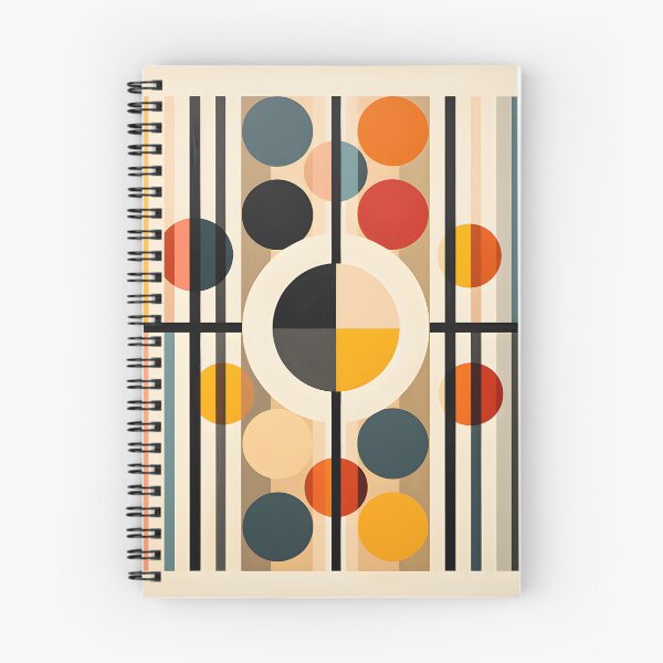 Item preview, Mid Century Geometric Circles and Stripes Abstract Art designed and sold by GutyzDesignsES.