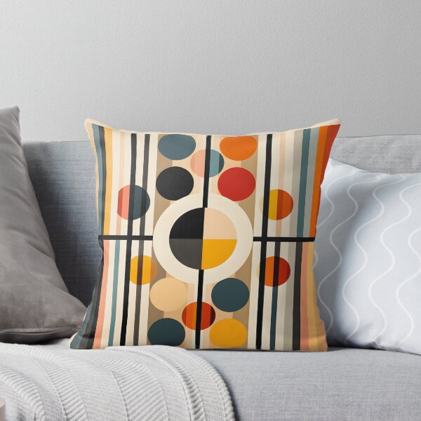 Item preview, Mid Century Geometric Circles and Stripes Abstract Art designed and sold by GutyzDesignsES.