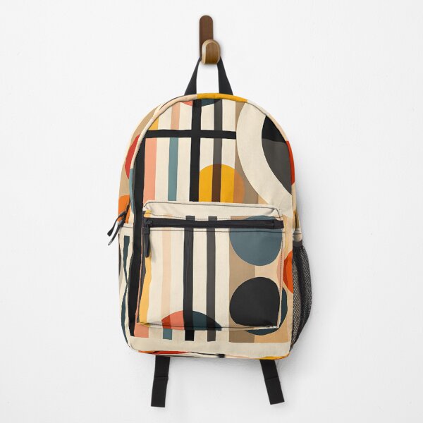 Item preview, Mid Century Geometric Circles and Stripes Abstract Art designed and sold by GutyzDesignsES.