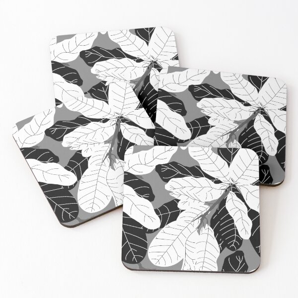 Item preview, Tropicana Banana Leaves in Grayscale designed and sold by YesterdayColl.
