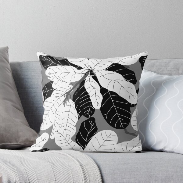 Item preview, Tropicana Banana Leaves in Grayscale designed and sold by YesterdayColl.