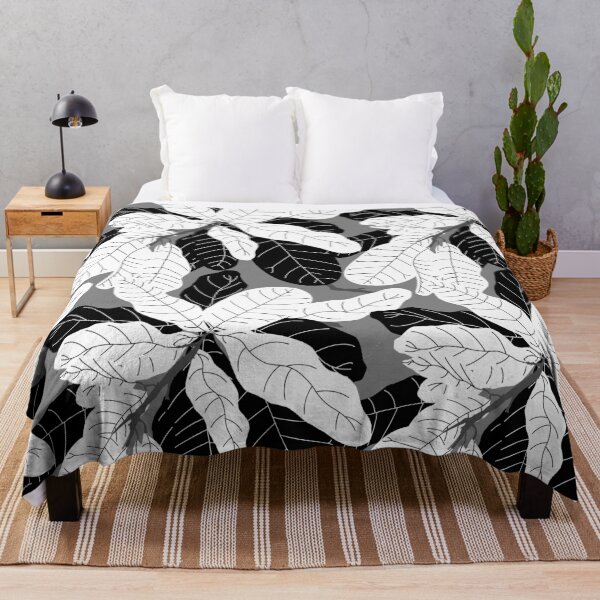 Item preview, Tropicana Banana Leaves in Grayscale designed and sold by YesterdayColl.